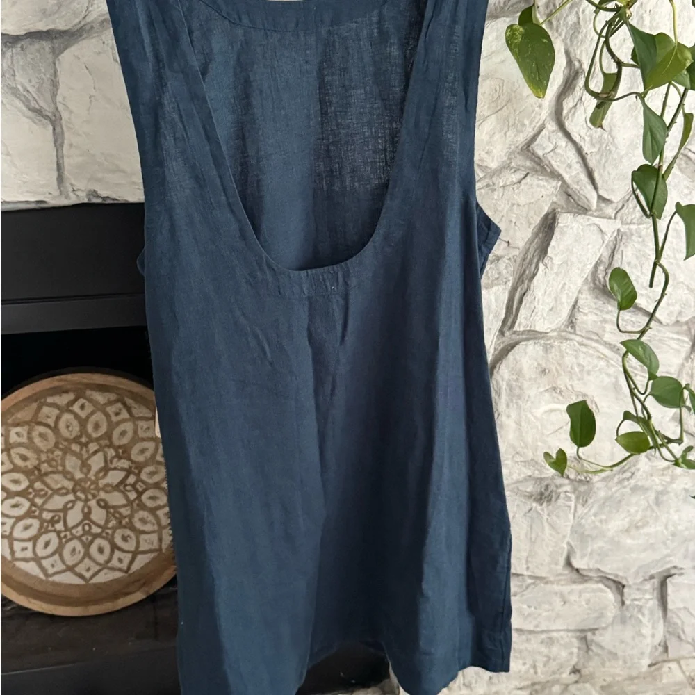 Free People Navy Mini Dress with Pockets - Picture 3 of 12